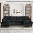 thumbnail image 6 of Lovableguy U Shape Modular Sectional Sofa,Modern Chenille Comfy Modular Cloud Couch with Movable Ottomans,Memory Foam & Double Cushion,6 Seat Upholstery Sectional Couch for Living Room,Office,Black, 6 of 7