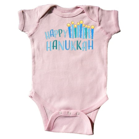 

Inktastic Happy Hanukkah with candles Gift Baby Boy or Baby Girl Bodysuit
