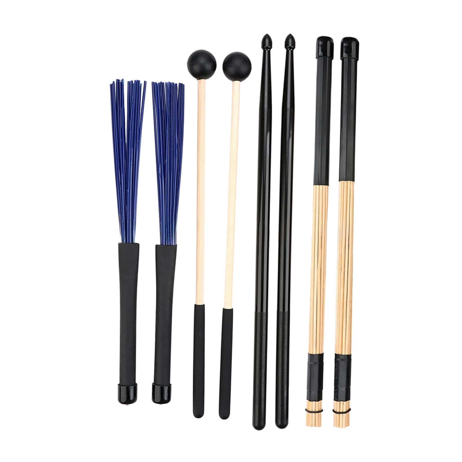 QccHieUs Drum Sticks Mallets Brushes Set Drumsticks Percussion Instrument Accessories for