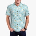 thumbnail image 2 of Cauagu Bee Flower Print Men's Polo Shirts, Short-Sleeve Polo Shirts for Men Performance Golf Shirt Athletic Casual Collared T-Shirt-4X-Large, 2 of 8