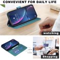 thumbnail image 2 of Allytechgroup Google Pixel 9 Pro XL Wallet Case Cover, Hand Wrist Grid Design Stylish Shockproof Cards Slots RFID Blocking Phone Case Cover for Women Men, Green, 2 of 7