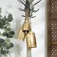 thumbnail image 2 of DecMode Gold Metal Tibetan Inspired Decorative Hanging Bell Chime Set of 3 5", 4", 3"H, Features a Round Shape with Solid Pattern and Metal Clappers, 2 of 11