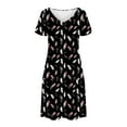 thumbnail image 4 of Patlollav 2025 Womens Fashion Summer Print Short-Sleeved V-Neck Casual Dress, 4 of 6