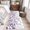 thumbnail image 4 of Runner Rug 2'x6', Purple Leaves Washable Non-Slip Hallway Runner Rugs, Summer Botanical Bedside Rugs Floor Mats Carpet Runners for Kitchen Bathroom Laundry Room, 4 of 8