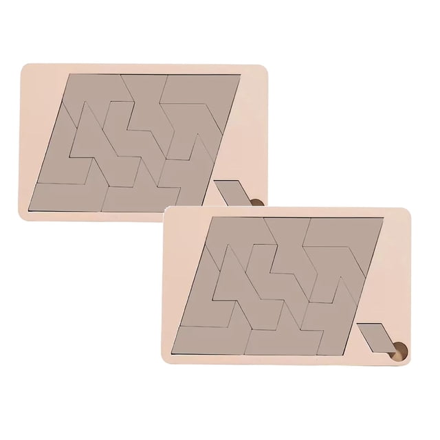 Leojiow 2 Pcs Casse-Tête Triangulaire Résout le Casse-Tête en Bois Forme Irrégulière Carré Design Triangle Disparaissant Jeu de Casse-Tête Taille Unique