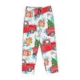thumbnail image 4 of Balery Watercolor Red Truck And Fir Tree print Women's Pajama Pants,Ultra Lightweight Pjs,Lounge Pant-Small, 4 of 9
