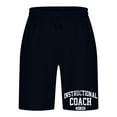 thumbnail image 5 of Men's Letter Printed Sweat Shorts Drawstring Waist Wide Leg Track Short Loose Fit Casual Workout Shorts with Pocket, 5 of 5
