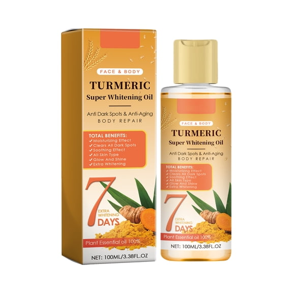 Alvantor Turmeric Face & Body Oil Daily Moisturizer for Dark Spots and Even Skin Tone, 3.38 fl oz