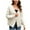 Beige, variant on Cardigan Sweaters for Women Fashion Short Single Breasted V Neck Long Sleeve Casual Knit Cardigan Sweater Coat