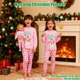 thumbnail image 2 of Girls Christmas Pajamas Kids Long Sleeve Pajamas Winter Nightwear Sleepwear for 2-12 Years Girls and 18" Dolls Clothes, 2 of 7