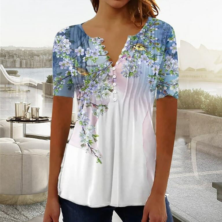 Summer Savings! Zpanxa Women Plus Size Summer T Shirts Casual