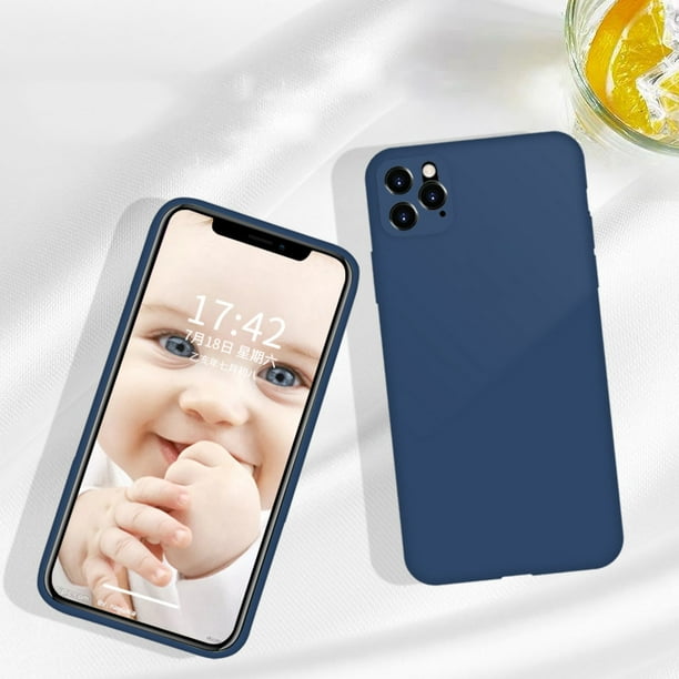Phone Case For Iphone 11 11 Pro Max Solid Silicone Solid Color For Iphone 11 All Inclusive Liquid Camera Soft Case Dark Blue Walmart Com Walmart Com