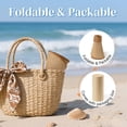 thumbnail image 5 of OZERO Women Sun Straw Visor Hat: Wide Brim Beach Hats Summer Ponytail Hat Foldable Packable UV Protection for Travel, 5 of 7