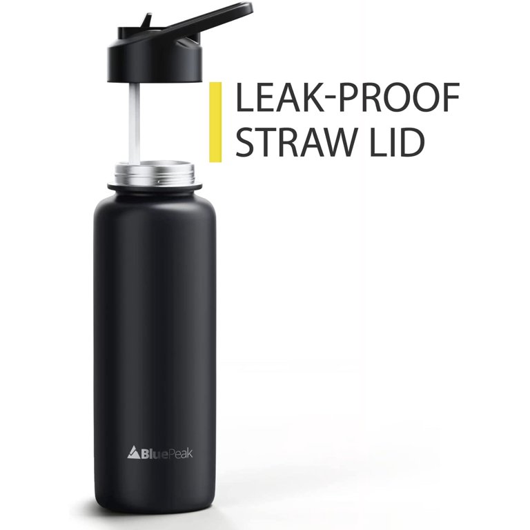 BluePeak Double Wall Insulated Stainless Steel Water Bottle With