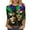 A111 Multicolor, variant on Womens Mardi Gras Shirts 3/4 Sleeve Rave Party Holiday Mask Print Tunic Tops Casual Loose Crewneck Trendy Blouse Carnival Outfits