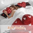 thumbnail image 4 of 3 Piece Red Love Heart Valentine Duvet Cover Set Full Size, Microfiber Comforter/Quilt Cover with Corner Ties and 2 Pillowcases, Red Black Love Heart All Season Soft Bedding with Zipper Closure, 4 of 8