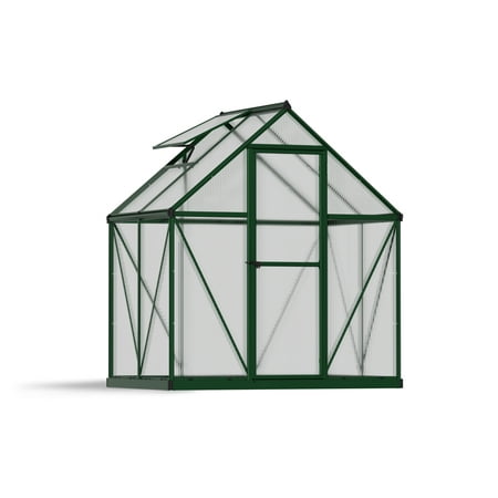 Palram - Canopia Mythos 6' x 4' Polycarbonate/Aluminum Walk-In Greenhouse – Green - with Roof Vent