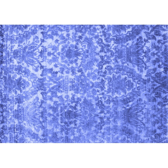 Ahgly Company Indoor Rectangle Abstract Blue Contemporary Area Rugs, 5' x 7'