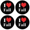 thumbnail image 2 of Silicone Non-Slip Drink Coasters with Removable Printed Absorbent Felt Pad - Set of 4 - I Heart Fall, 2 of 3