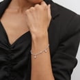 thumbnail image 3 of BERRICLE Sterling Silver Star Cubic Zirconia CZ Fashion Station Bracelet for Women, Rhodium Plated 7 inch, Clear Color, 3 of 4
