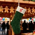 thumbnail image 4 of Christmas Stockings with Initials 18 Inches Large Embroidered , Cable Knit Xmas Stocking for Family Fireplace Christmas Tree Holiday Party Decorations, 4 of 5