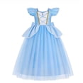 thumbnail image 3 of Vestido de princesa Bella de Disney para niñas, disfraz de La Bella y la Bestia, Cenicienta, Blancanieves, ropa de carnaval para Halloween para niños, 3 of 5