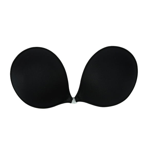 khonts,Women's Adhesive Bra Reusable Strapless Self Silicone Push up Invisible Sticky Bras for Backless Dress Black XL