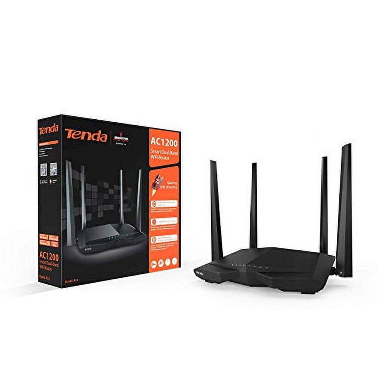Tenda AC1200 Dual Band WiFi Router, High Speed Wireless Internet Router  with Smart App, MU-MIMO for Home (AC6),Black