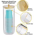 thumbnail image 6 of Samhe Bathroom Cup Dispenser, Mouthwash Cups Holder Fit for 3oz Small Cup, Disposable Paper Cups Dispenser with Bamboo Lid for Rinsing Cups on Bathroom Vanity Countertops, 6 of 8