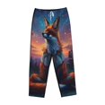 thumbnail image 4 of Goofa Starry Sky Meditating Fox Printed Soft Pajama Pants for Women, Wide Leg Comfy Casual Lounge Yoga Pants-Small, 4 of 9