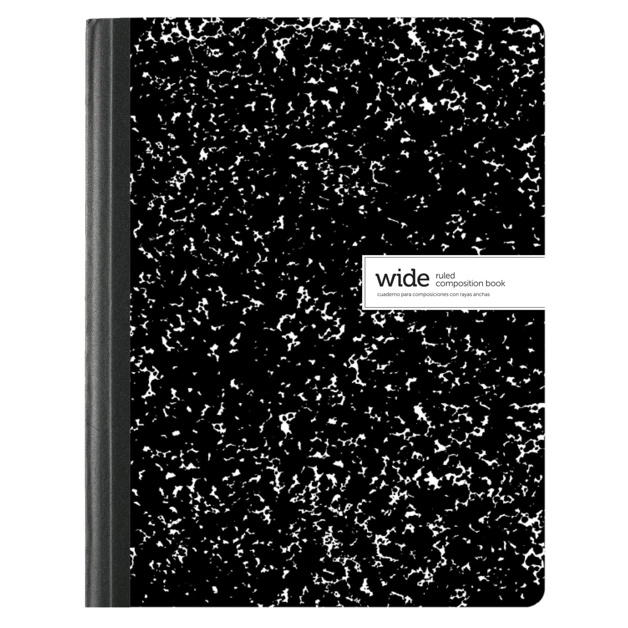 Office Depot® Brand Composition Books, 7-1/2" x 9-3/4", Wide Ruled, 100 Sheets, Black/White, Case Of 24 Notebooks