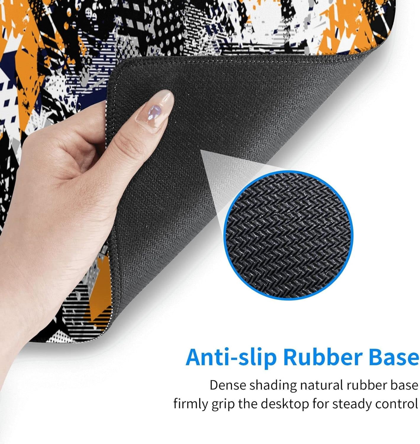 Gaming Mouse Pad Large, XL Mousepad Design with Abstract Texture, Stitched Extended Desk Pad for Keyboard and Mouse, Stitched Big Long Computer Loptop Pads Gifts for Women, (Colorful, 31.5 * 11.8 in)