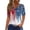 White, variant on Women's 250th Anniversary Usa Shirt Independence Day Patriotic Star Stripe Print V-Neck Button Short Sleeve Top