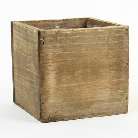 Persian Wool Vase - Koyal Wholesale Square Cube Shabby Chic Wood Vase (Pack of 6), 6