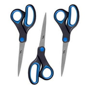WA Portman Adult Scissors Set - Comfort Grip Bulk Scissors for Office and School - 3 Pack Scissors for Office Classroom Kitchen and Crafting Supplies - 8 Inch Right and Left Handed Scissor Set
