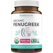 USDA Organic Fenugreek Capsules for Women - Effective Lactation Supplement for Increased Breast Milk Supply - Herbal Breastfeeding Support for Mothers -