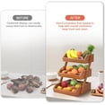 thumbnail image 3 of Fruit Basket for Kitchen, 3-Tier Fruit Bowl for Kitchen Counter, Vegetable Storage Stand for Fruit Shop, 15 mm Thickness, Brown, 3 of 15