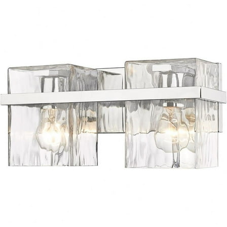 2 Light Farmhouse Steel Vanity Light Fixture with Clear Glass-7 inches H By 14.25 inches W-Chrome Finish Bailey Street Home 372-Bel-4619879