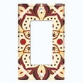 thumbnail image 5 of Metal Light Switch Plate Cover Beige Burgundy Mandala  Flower Tile Pattern MDL032, 5 of 13