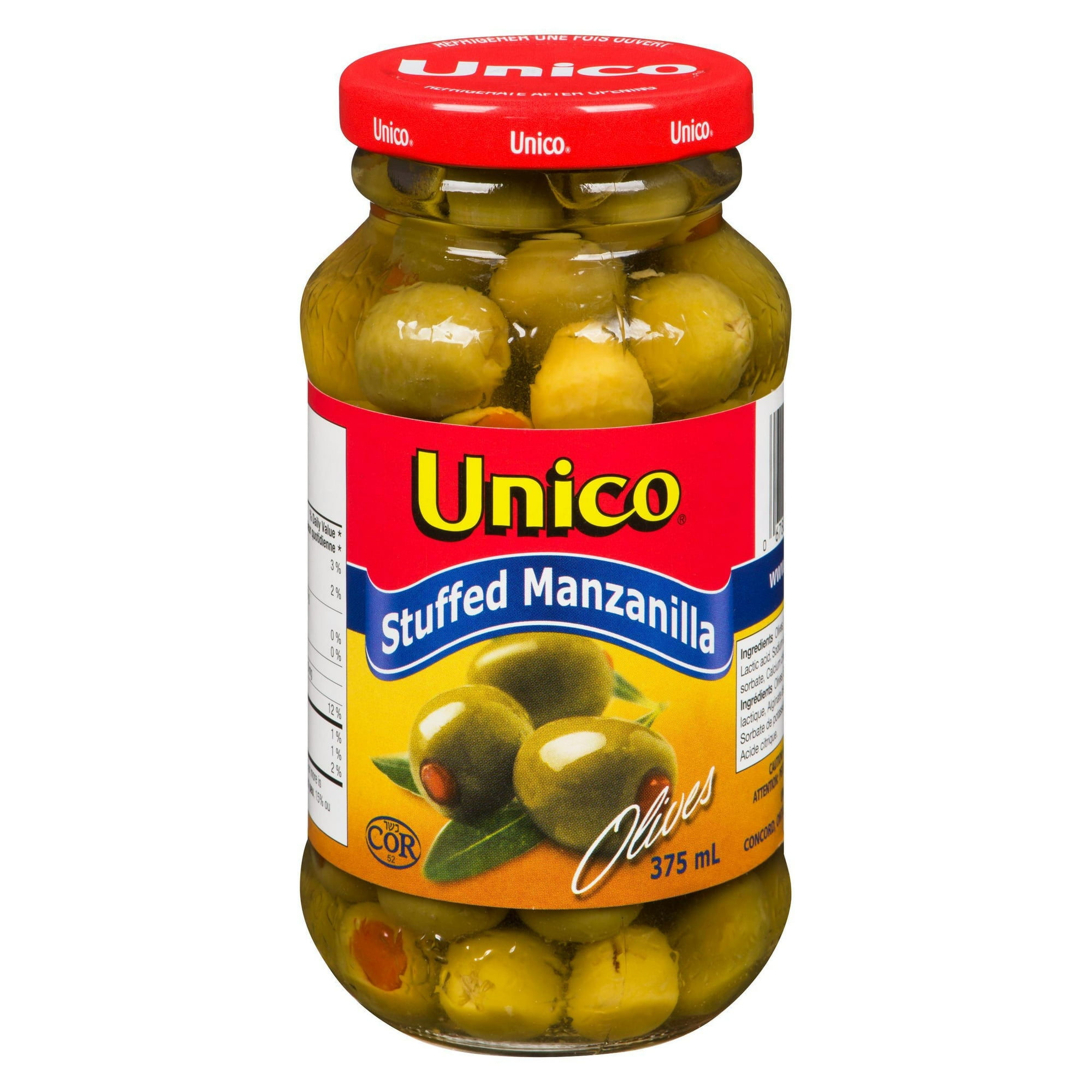 Olives Manzanilla farcies d'Unico 375 ml