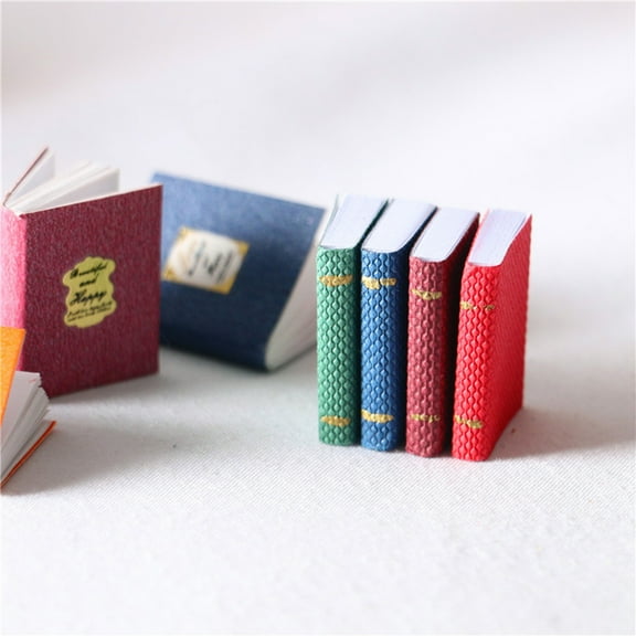 SPRING PARK 4Pcs/Set 1/12 Dollhouse Miniature Accessories Mini Book Notebook Furniture Accessories Kids DIY Toys
