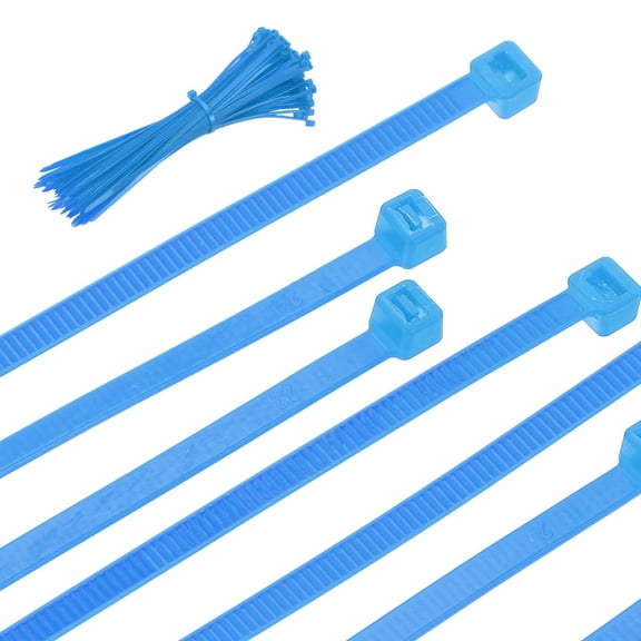 Uxcell 100Pcs 10 inch Length Cable Zip Ties Self-Locking Nylon Wire Tie Wraps Heavy Duty for Indoor and Outdoor Blue