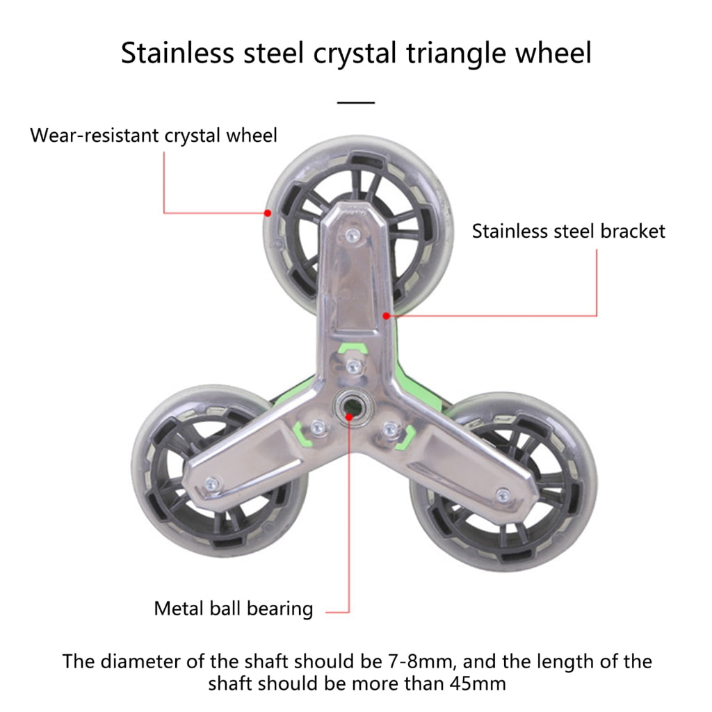 TIERPOP Steel Shopping Cart Replacement Wheel Set of 2 Triangle Casters Smooth Rolling Cart Wheel for Easy Stair Climbing