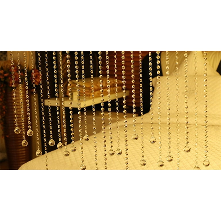 DEESEE(TM) Crystal Glass Bead Curtain Luxury Living Room Bedroom Window  Door Wedding Decor (E