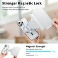 thumbnail image 4 of for iPhone 12 Wallet Case with Camera Lens Protector Film, Clear Magnetic Phone Cover Compatible with Mag-Safe Charging, RFID Blocking PU Leather Case with Card Holder Flip Kickstand, Silver, 4 of 11