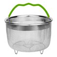 thumbnail image 1 of Cesta de vapor de acero inoxidable 304 de 6 cuartos de galón para olla a presión, accesorios para olla instantánea, juego de rejilla para vapor, 1 of 6