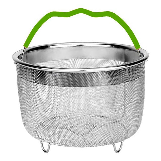 Cesta de vapor de acero inoxidable 304 de 6 cuartos de galón para olla a presión, accesorios para olla instantánea, juego de rejilla para vapor