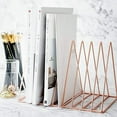 thumbnail image 6 of Triangle File Folder Racks and Magazine Holder,9 Section Metal Newspaper Holder Magazine File Storage for Office Home Decoration,Rose Gold By GIXUSIL, 6 of 8