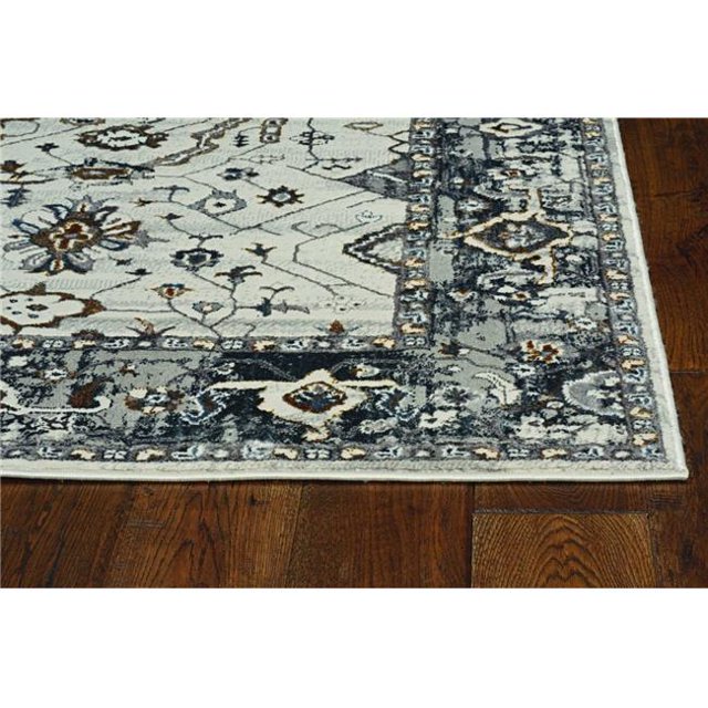 Tapis en Polyester Gris/ivoire de 63 X 91 X 0,25 Po