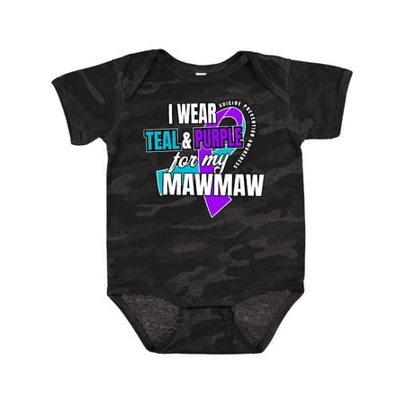 

Inktastic Suicide Prevention I Wear Teal and Purple for My Mawmaw Gift Baby Boy or Baby Girl Bodysuit